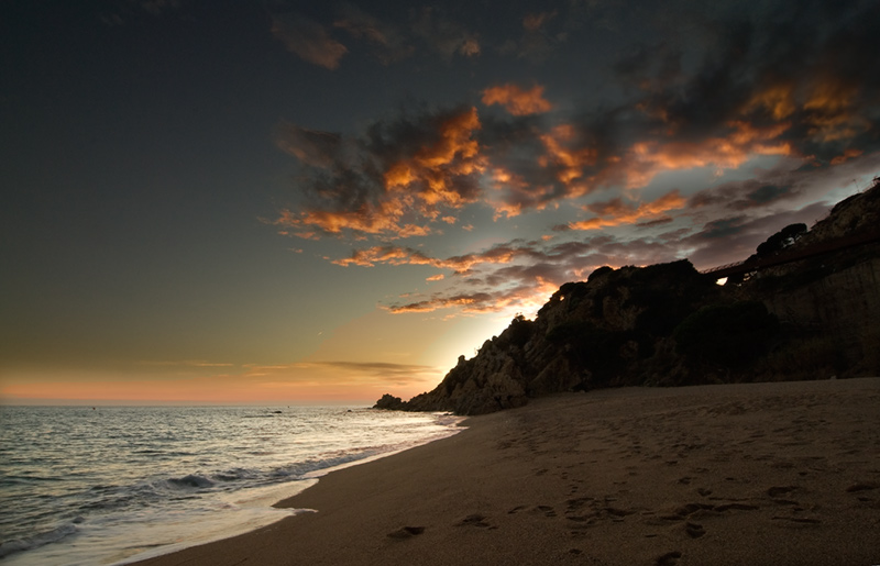 Puesta de sol en Calella (Barcelona)